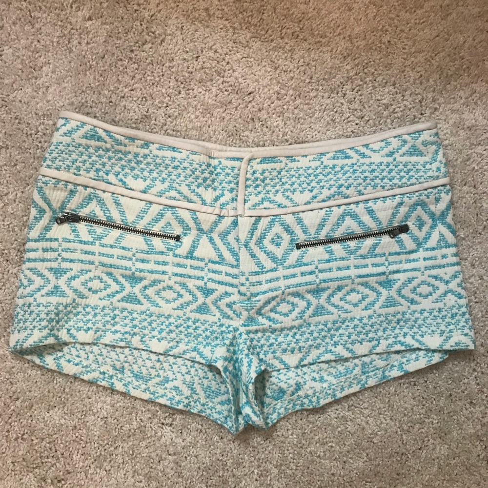 Zara Trafaluc embroidered tribal zipper shorts